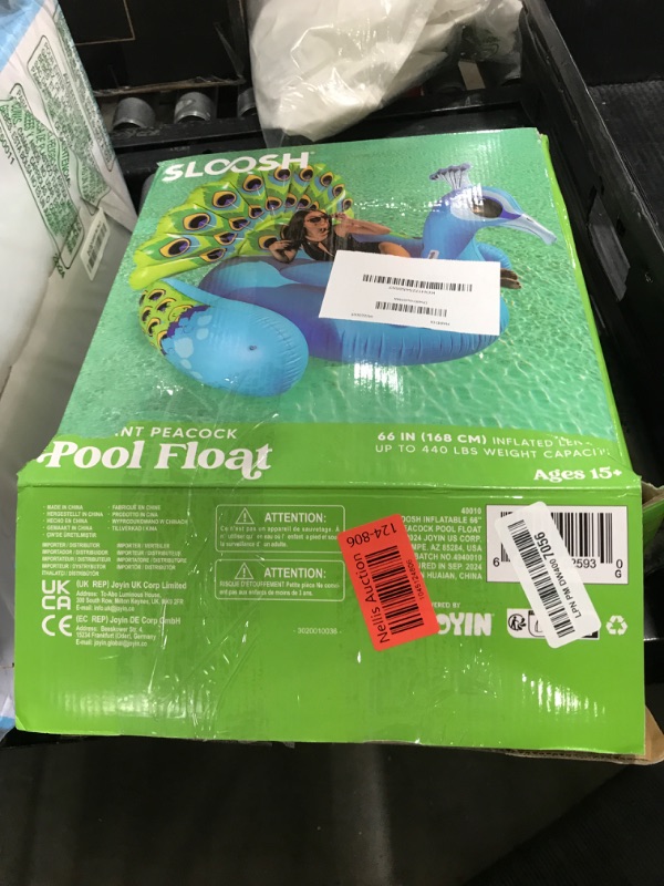 Photo 1 of JOYIN Inflatable Peacock Pool Float - Giant Blue Peacock Fun Beach Floaties, Swim Party Animal Decorations Adult Size Inflatable Summer Pool Raft Toys Lounge for Adults & Kids