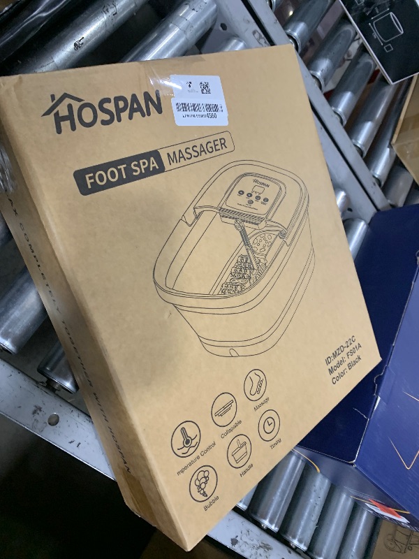 Photo 1 of HOSPAN Collapsible Foot Spa with Heat, Bubble, Red Light, and Temperature Control, Foot Bath Massager with 8 Shiatsu Massage Rollers, Pedicure Foot Spa for Relaxation and Stress Relief, Black