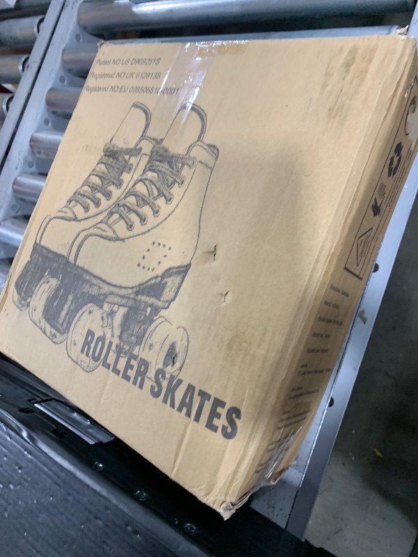 Photo 1 of Risup High-Top Roller Skates for Women and Men - Classic Double-Row Four-Wheel Cowhide Skates for Unisex (Green Flash, 37=US:6)