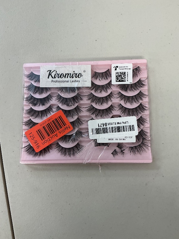 Photo 1 of False Eyelashes 14mm Faux 3D Mink Lashes Natural Look Cat Eye Wispy Lashes Pack by Kiromiro, 14 Pairs