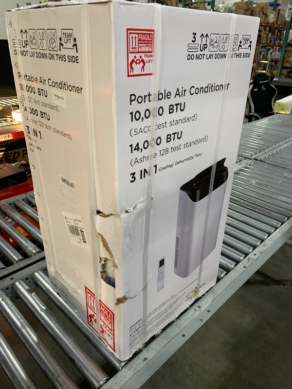 Photo 1 of 14,000 BTU Portable Air Conditioner Cools Up to 700 Sq.Ft, 3-IN-1 Energy Efficient Portable AC Unit with Remote Control & Installation Kits for Large Room, Campervan, Office, Temporary Space