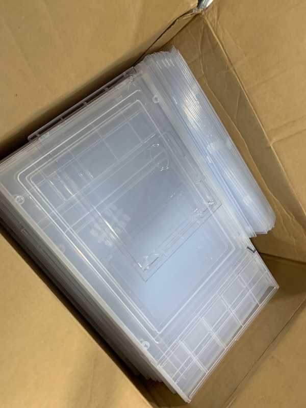 Photo 1 of Amllas 12 Pack Clear Shoe Boxes Stackable,Shoe Storage Boxes for Closet,Sturdy Shoe Box Storage Containers with Clear Door,Sneaker Storage,Easy to Assemble,Fit up to US Size 12(13.8”x 9.84”x 7.1”)