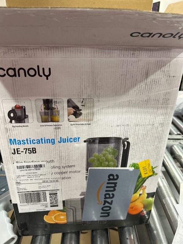 Photo 1 of Cold Press Juicer, 5.8" Wide Feed Chute Juice Extractor Machine with 400W, High Juice Yield, Slow Masticating Juicer for Whole Vegetables & Fruits, Metallic Silver
