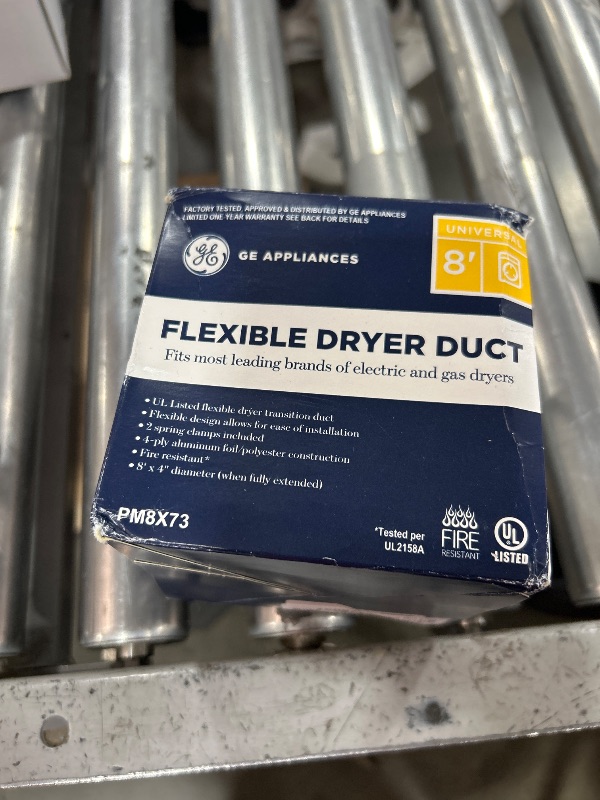 Photo 1 of GE Dryer Vent, PM8X73 Flexible Foil Clothes Dryer Duct with Clamps, UL Approved