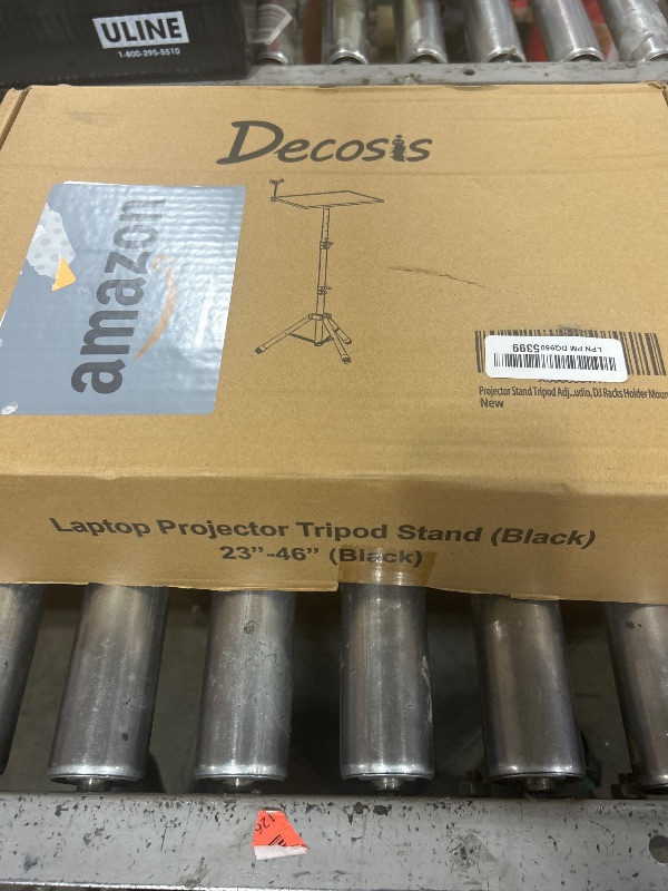 Photo 1 of DECOSIS Projector Stand Tripod from 23" to 46", Laptop Tripod Stand Height Adjustable with Gooseneck Phone Holder, Laptop Floor Stand for Office, Home, Stage, Studio, DJ Racks Holder Mount