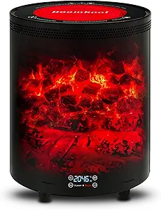 Photo 1 of Space Heater Indoor, Portable electric fireplace heaters with 3D Flame Effect, Heating and cooking outdoor use, Remote Control, 1300W Safe and Quiet Far infrared Heate for Office Bedroom Home
