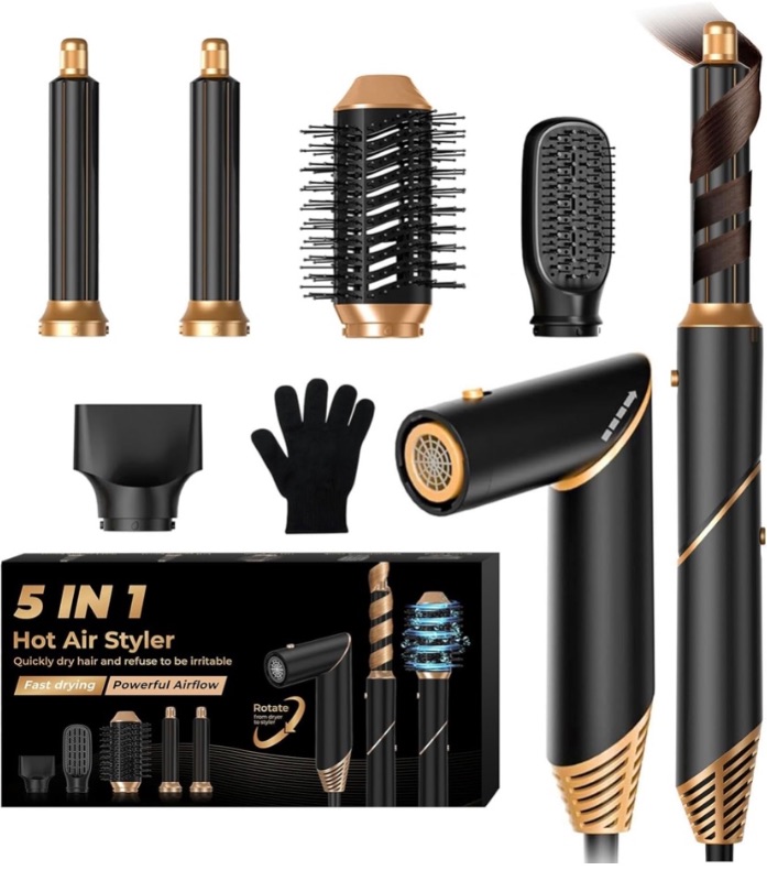 Photo 1 of 5 in 1 Blow Dryer Brush,Hair Dryer Brush with Detachable Air Styler,Negative Ionic Magic Hair Styler,Hot Air Brush for Women Volumizer,Straightener,Drying