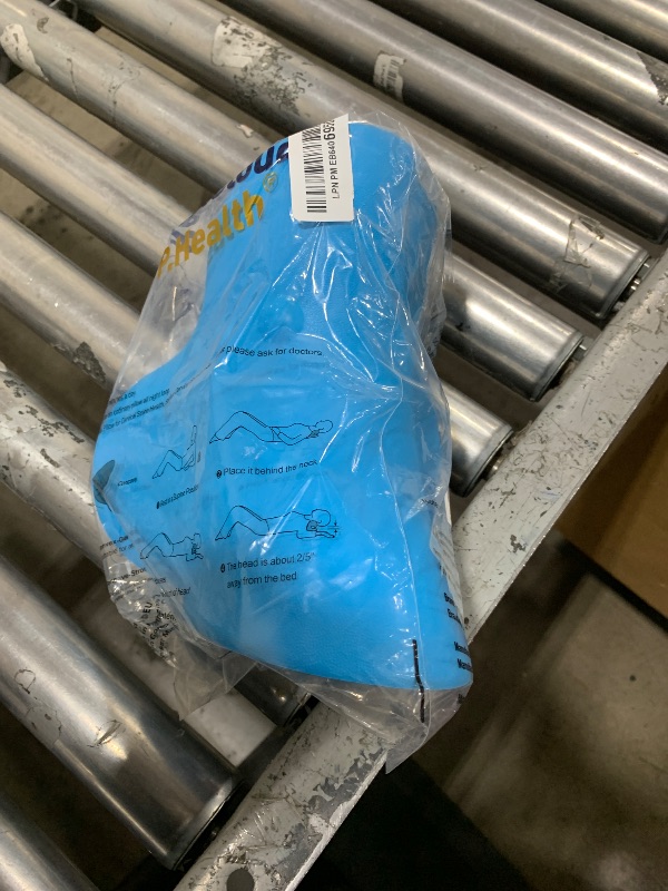 Photo 1 of RESTCLOUD Neck and Shoulder Relaxer, Cervical Traction Device for TMJ Pain Relief and Cervical Spine Alignment, Chiropractic Pillow Neck Stretcher (Blue)