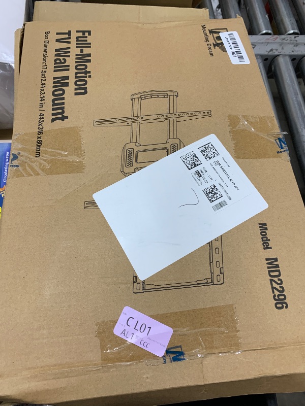 Photo 1 of Mounting Dream TV Wall Mount, UL Listed Full Motion Mount Bracket for 42-84 Inch Flat Screen TVs, Swivel Articulating Dual Arms, Max VESA 600x400mm, 100 LBS Loading, Fits 16 Inches Wood Studs, MD2296