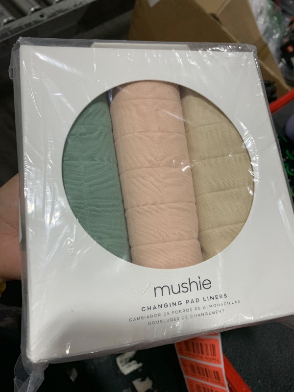 Photo 1 of mushie Waterproof Changing Pad Liners | 100% Organic Cotton | Set of 3 (Blush Combo)