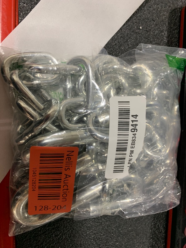 Photo 1 of CURT 80030 48-Inch Trailer Safety Chain with 7/16-In S-Hooks, 5,000 lbs Break Strength , White