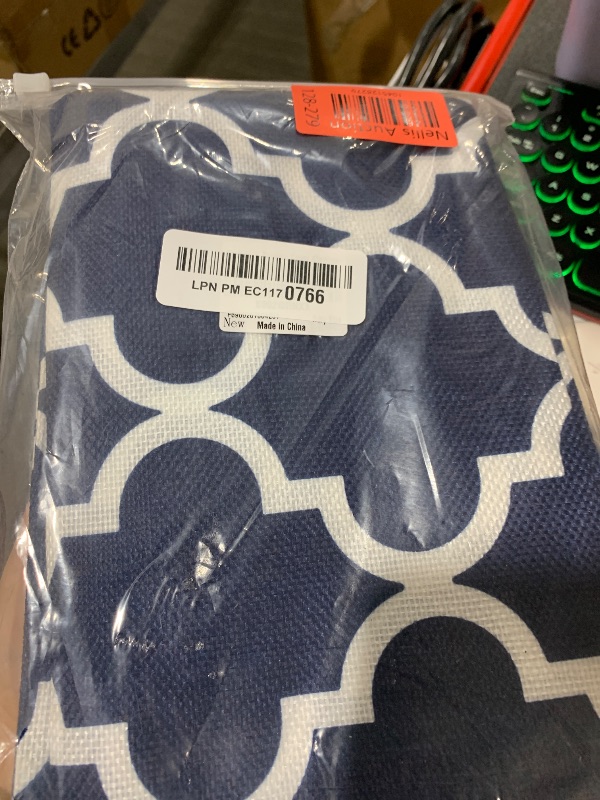 Photo 1 of TAOSON Pack of 2 Canvas Throw Cushion Cover Pillow Covers Cases for Couch Sofa Home Decor Modern Quatrefoil Accent Geometric with Hidden Zipper Closure Only Cover 18 x 18 Navy Blue White