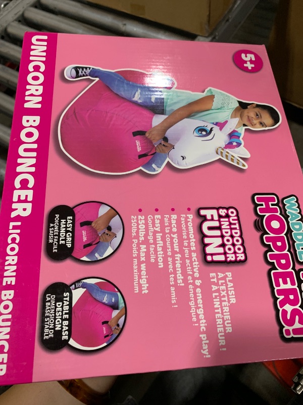 Photo 1 of Waddle Large Inflatable Bouncy Hopper - Ride On, Indoor, Outdoor Toys, Bouncy Horse, Toys for Girls and Boys, Durable, Unicorn Toys for Girls, Kids, Adult Toys, Up to 250lbs, Ages 5 and Up (Unicorn)