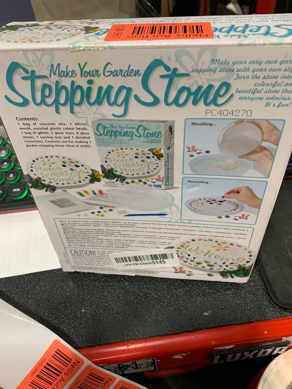 Photo 1 of 4M: Make Your Garden: Stepping Stone - DIY Ceramic Yard Decor Kit, All-in-1 Art & Craft Set, 7.5" Mold, Decorate W/Beads-Glitter-Stones, Kids Ages 8+