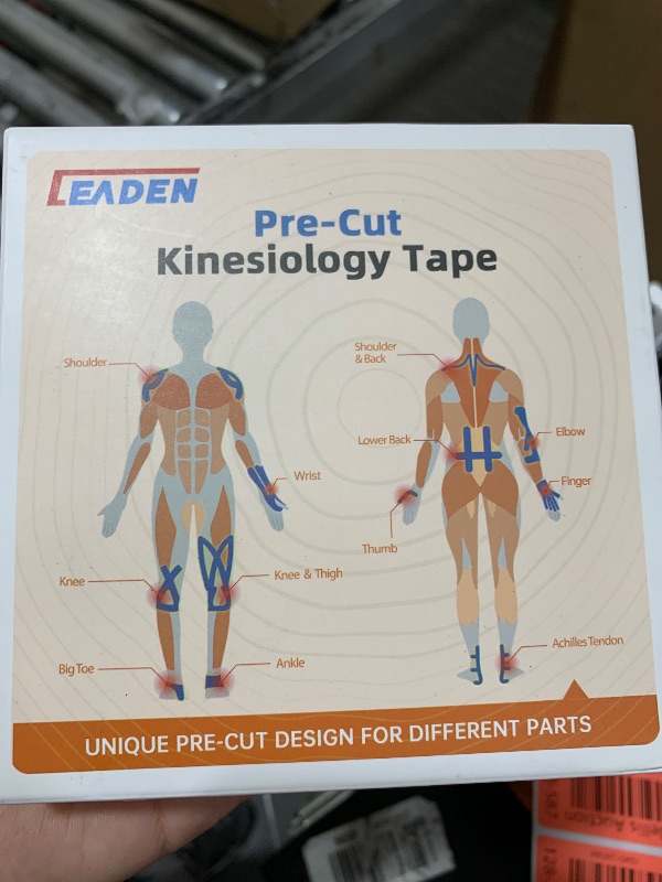 Photo 1 of IEADEN Precut Kinesiology Tape for Knees, 10 Pcs - Knee Support & Stability, Knee Pain Relief Athletic Tape - Waterproof & Elastic, Breathable Hypoallergenic Latex-Free Tape, Black