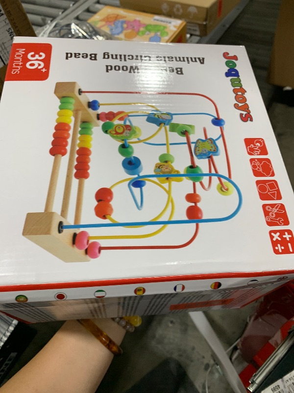 Photo 1 of Joqutoys Bead Maze Toy for 1 2 3 Year Old Kids, Wooden Colorful Roller Coaster Circle Toys, Early Educational Toys for Toddlers, First Birthday Gifts for Boys Girls