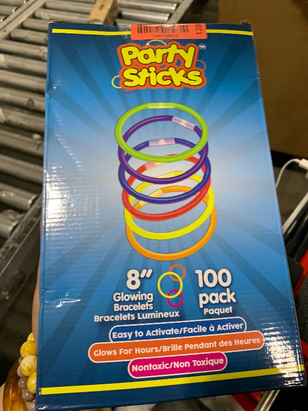 Photo 1 of PartySticks Glow Sticks Party Supplies 100pk - 8 Inch Glow in the Dark Light Up Sticks Party Favors, Glow Decorations, Neon Party Glow Necklaces and Glow Bracelets with Connectors
