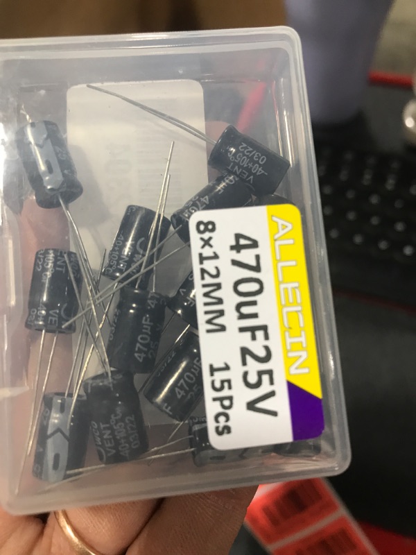 Photo 1 of ALLECIN 470uF 25V 8x12mm Electrolytic Capacitor 470 UF MFD 25 Volt 0.32x0.47in Aluminum Capacitors (Pack of 15)