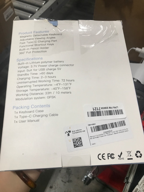 Photo 1 of Harvopu Compatible for iPad Air 11-inch/ 10.9" Air 5th 4th Generation Case with Keyboard - Backlit Wireless Detachable, Folio Cover with Pencil Holder for iPad Air 11 Inch M3/M2, Air 5/ Air 4 (Blue)
