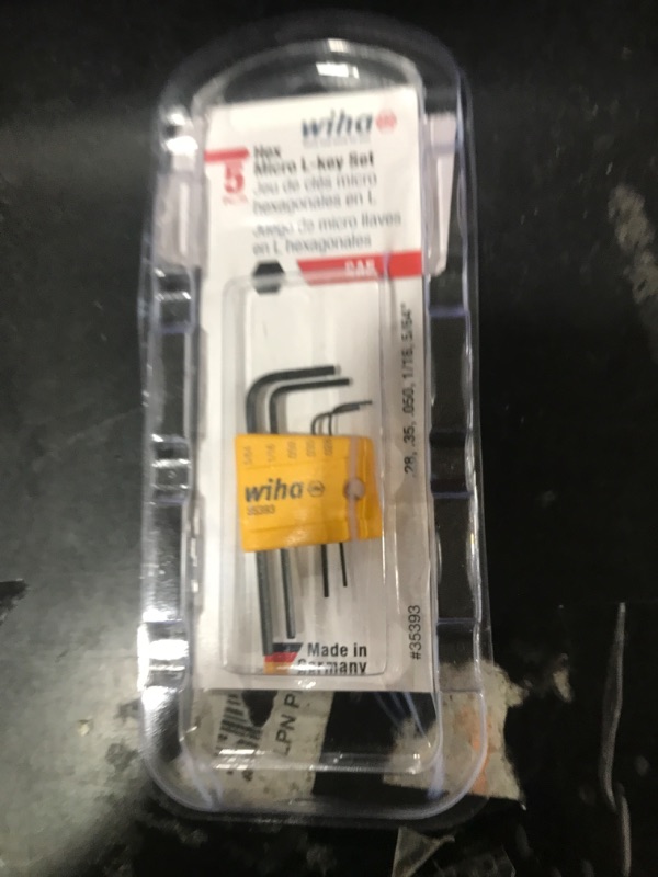 Photo 1 of Wiha 35393 5 Piece Mini L-Key Short Hex SAE Set