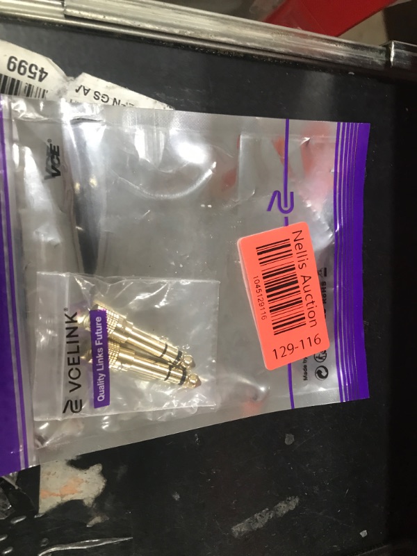 Photo 1 of VCE 6.35mm (1/4 inch) Male to 3.5mm (1/8 inch) Female Stereo Audio Jack Adapter for Aux Cable, Guitar Amplifier, Headphone, 2 Pack