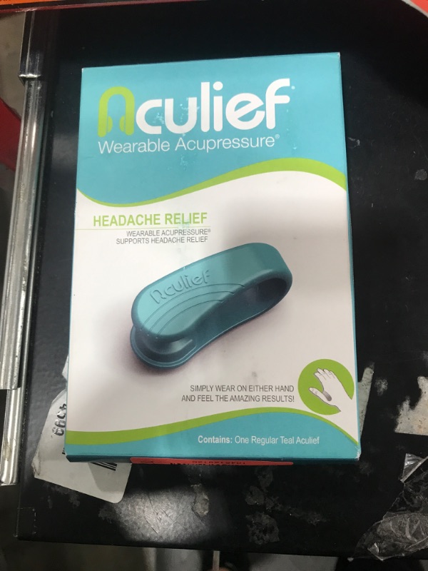 Photo 1 of Aculief 1-Pack Wearable Natural Acupressure Support for Relaxation, Headache, Migraine, Stress Alleviation & Tension Relief, Soothes Muscle Pain Simple & Effective (Regular/Teal)