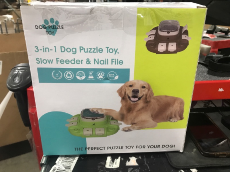 Photo 1 of Interactive Dog Toys, ClariVory Slow Feeder Dog Bowls, Dog Nail File & Dog Puzzle for Mental Stimulation, Customizable Food Dispensing, Dog Enrichment Toys to Keep Them Busy, Puppy Toys, Green