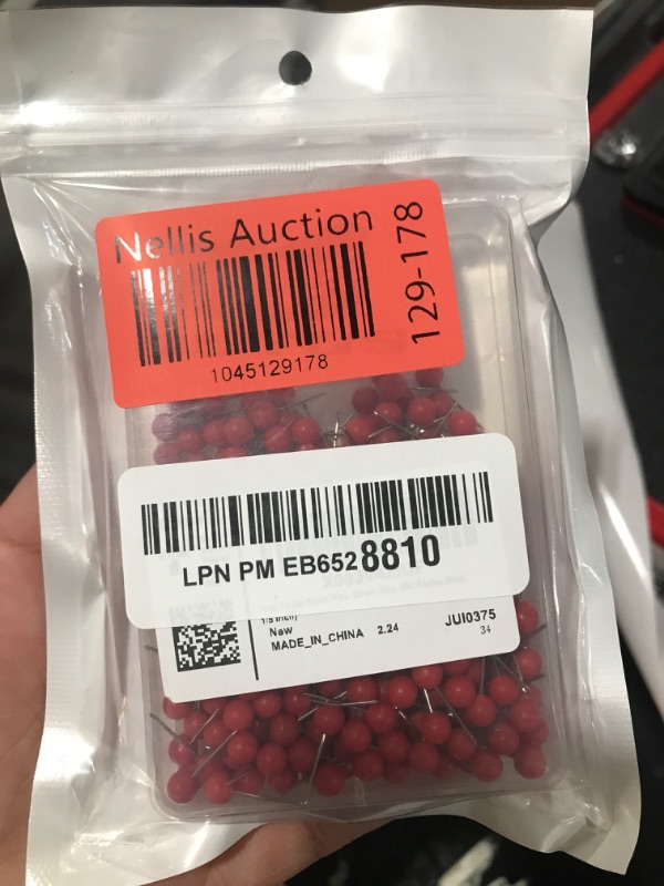 Photo 1 of Map Tacks Push Pins Small Size 300 Packs (Red, 1/5 Inch)