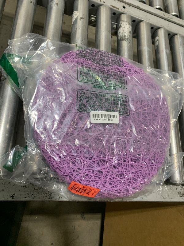 Photo 1 of AHHFSMEI Paper Braided Round Placemats Set of 12 Natural Non-Slip Heat Resistant Table Mats for Dining Tables Woven Indoor Outdoor Place mats(Purple,12)