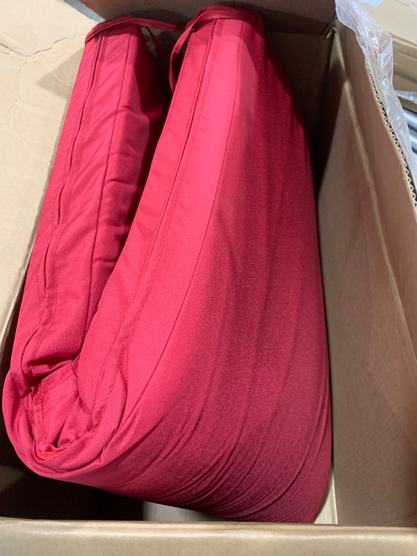 Photo 1 of Summsun Outdoor Bench Cushion: Waterproof and Fade Resistant Patio Furniture Cushions - Non-Slip Bench Pad Cushion with Removable Cover for Garden Swing Porch Sofa Settee, 48 x 18 x 3 Inch, Burgundy