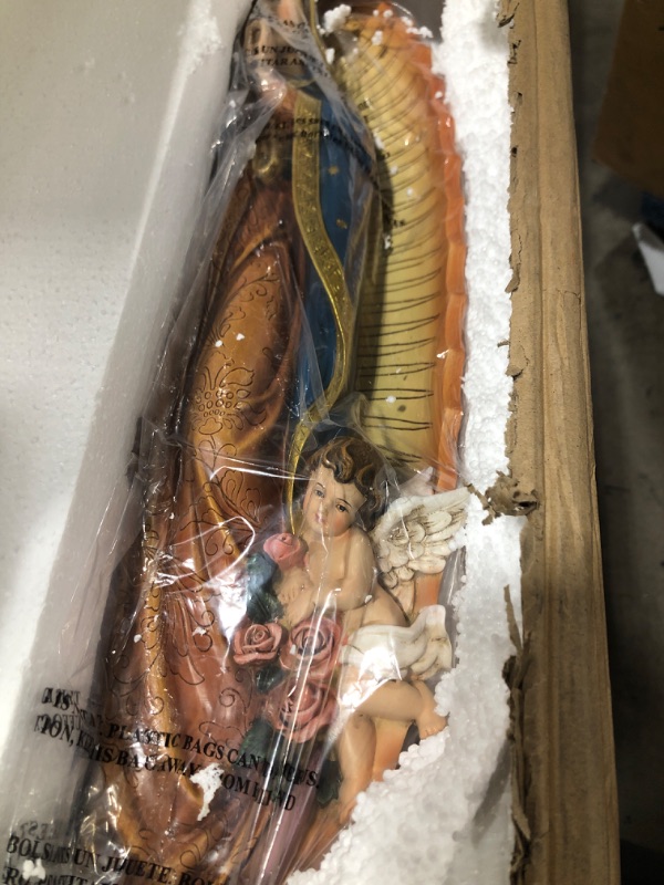 Photo 1 of Avalon Gallery Outdoor Sculpture - Stone-Resin Marian Garden Collection Our Lady of Guadalupe Statue, 22.5" Tall