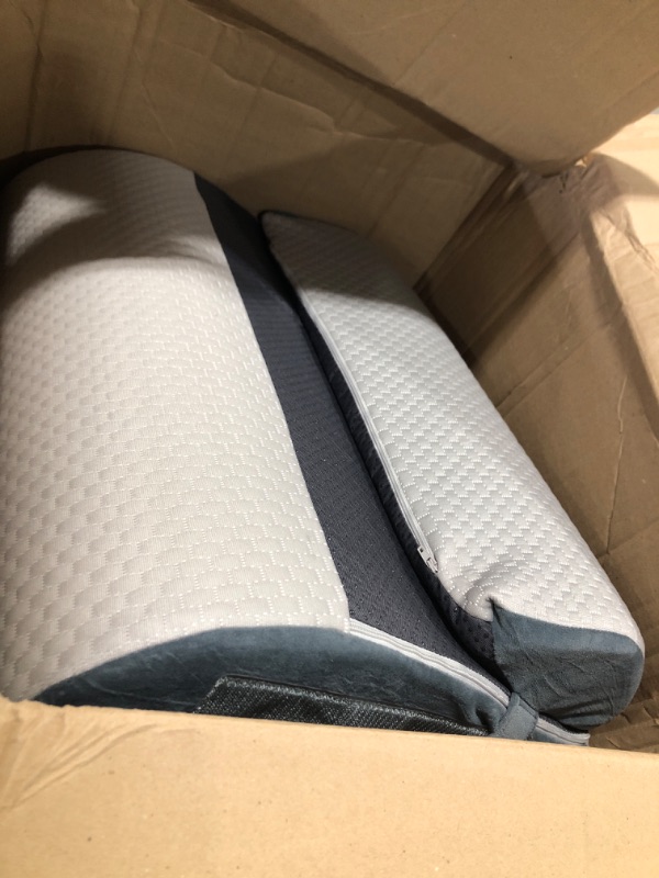 Photo 1 of Ahpmeoa 3PCS Orthopedic Bed Wedge Pillow Set for Sleeping, Sitting up in Bed, 6-in-1 Foam Wedge Pillow for Acid Reflux & Back Pain Relief & Leg Elevation, Post Surgery Pillows for GERD & Snoring, Grey