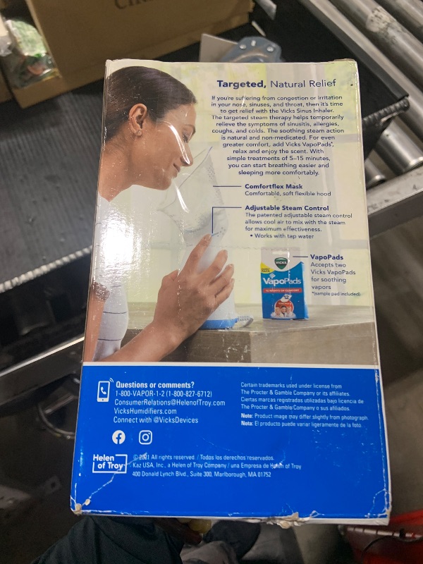 Photo 1 of Vicks Sinus Inhaler - Non-Medicated Steam Relief for Allergies, Congestion, Cough & Colds, Vocal Steamer, Soothes Nasal & Throat Passages, Works with VapoPads (1 Included), FSA & HSA Eligible