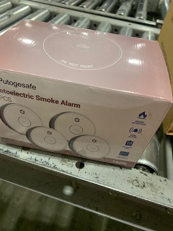 Photo 1 of Fire Alarms Smoke Detectors, Smoke Alarm Battery Operated,Fire Alarm with Test Button & Low Battery Signal, Photoelectric Technology Fire Detectors for Bedroom and Home (4 Pack)