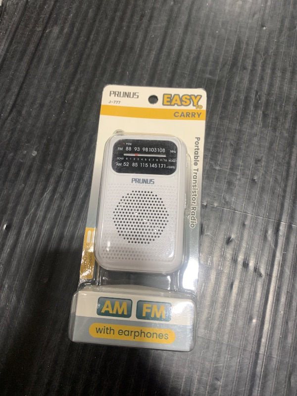 Photo 1 of PRUNUS J-777 Pocket Radios Portable AM FM Small Personal Radio with Best Reception, 2 AAA Battery Operated Transistor Radio with Headphone & Speaker for Walk/Jogging/Gym/Camping