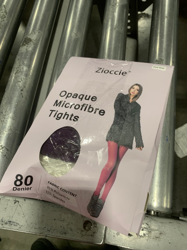 Photo 1 of Zioccie 80 Denier Microfibre Tights for Women Soft Semi Opaque Solid Color High Waist Footed Pantyhose (Violet, One Size)