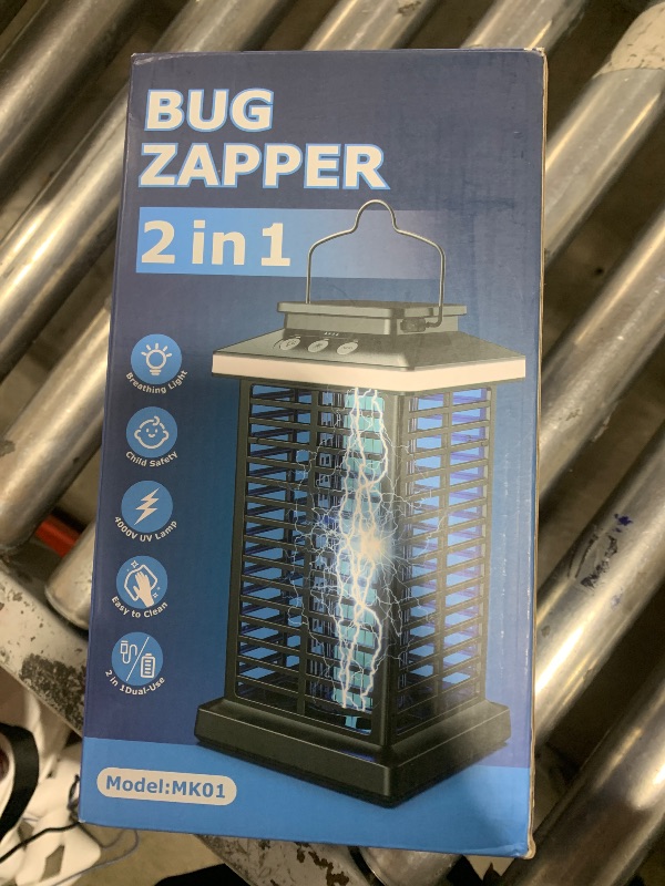 Photo 1 of Bug Zapper Outdoor, Mosquito Zapper 2 in 1 Portable & Rechargeable Bug Zapper Outdoor with 4000mAh Battery & LED Night Light, 4000V Electric Fly Zapper for Outside,Patio,Backyard,Garden