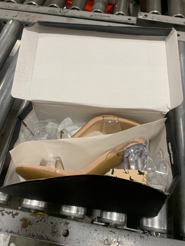 Photo 1 of SIZE 8 COASIS Women's Chunky Block Heels Open Toe Ankle Strap 3.5 Inch Heeled Sandals