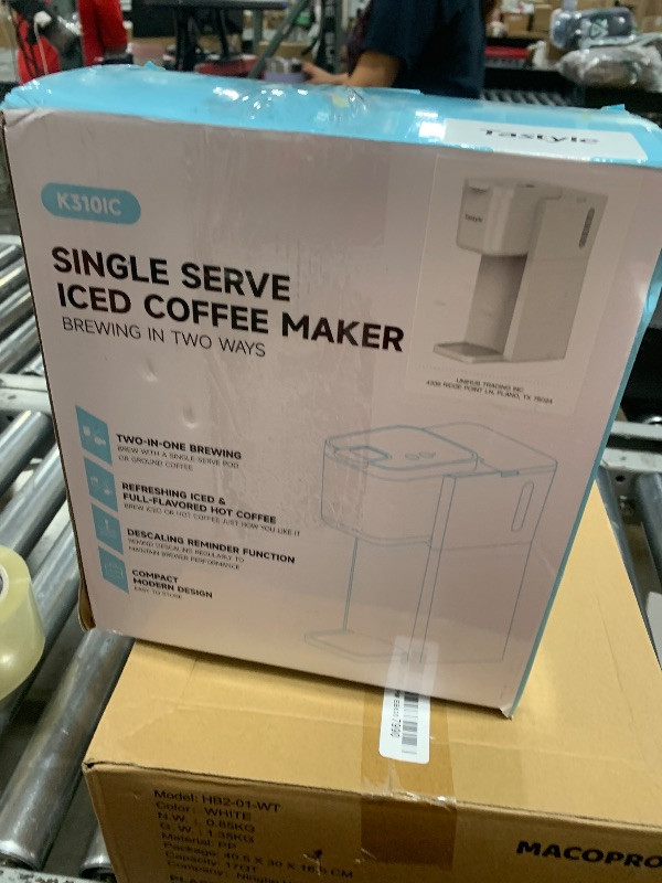 Photo 1 of Tastyle Mini Hot and Iced Coffee Maker Single Serve, for K Cup and Ground, 6 to 14 Oz Brew Sizes, with Recipe Book, for Home, Travel, RV, Office and Dorm, Pearl White