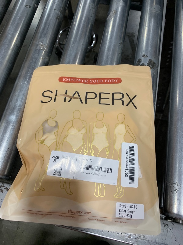 Photo 1 of SHAPERX Women's Shapewear Bodysuit Tummy Control Body Shaper Seamless Sculpting Snatched Waist Body Suit?SZ5215-Beige-S/M