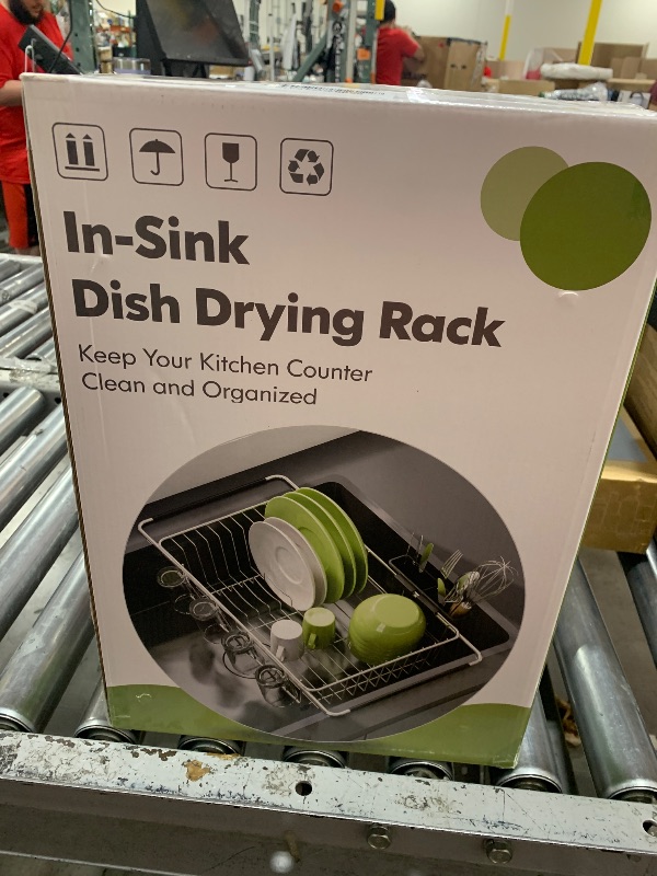 Photo 1 of JASIWAY Dish Drying Rack in Sink, Expandable Stainless Steel Dish Drainers for Kitchen Counter, Dish Dryer Rack for Inside Sink, Over The Sink Dish Racks with Utensil Holder, Silver