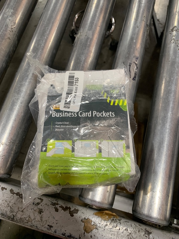 Photo 1 of 100-Pack Clear Business Card Pockets Holders 3.75x2 in, Self-Adhesive Top Load Plastic Protector and Sleeves Labels, Bulk Set for Storage, Organization, Labeling