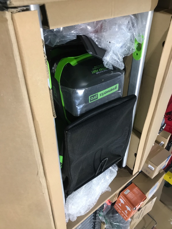 Photo 1 of Greenworks 60V 21” Cordless (Push) Lawn Mower (LED Lights + Aluminum Handles), 5.0Ah Battery and Rapid Charger