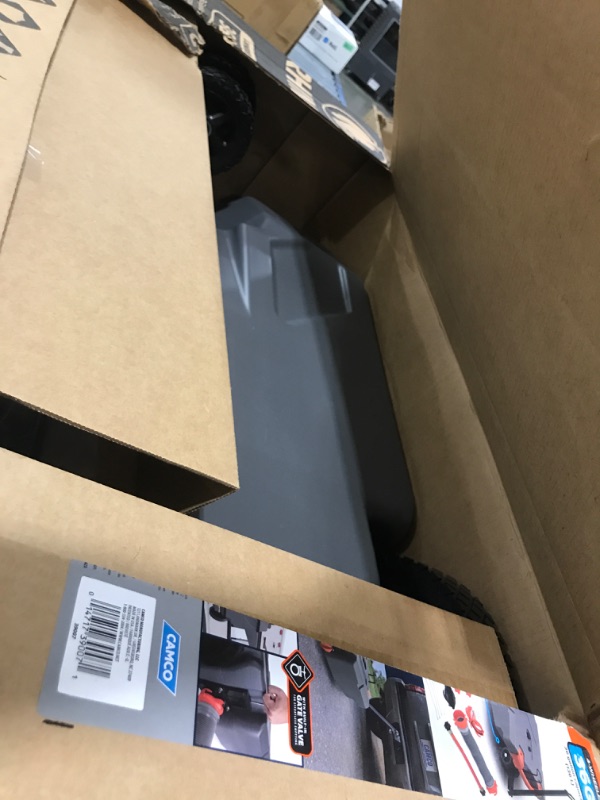 Photo 1 of Camco Rhino 36-Gallon Portable RV Tote Tank - Features 2 Steerable No-Flat Front Wheels & Built-in Gate Valve - Includes Removable 24" Tow Bar, 3’ Sewer Hose & More RV Accessories (39007)
