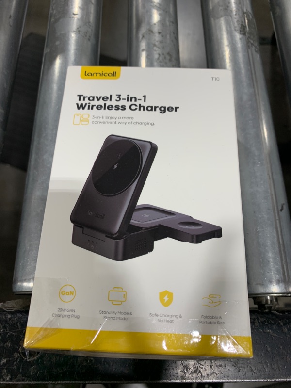 Photo 1 of Lamicall 3 in 1 Charging Station for Apple - Foldable Wireless Charger Stand for MagSafe Portable, Travel Wireless Charger Station for Multiple Devices for iPhone 16, 15, 14, 13, Apple Watch, AirPods