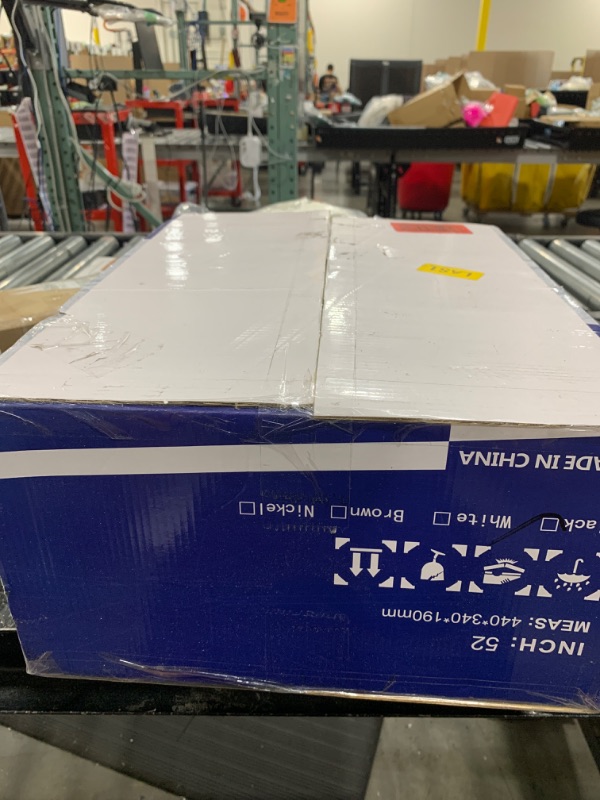 Photo 1 of FUMLTP 52 inch Modern Ceiling Fans with Lights APP/Remote Control, Low Profile Reversible 6 Speeds Ceiling Fan Light for Indoor/Outdoor Patio Bedroom Living Room,Black