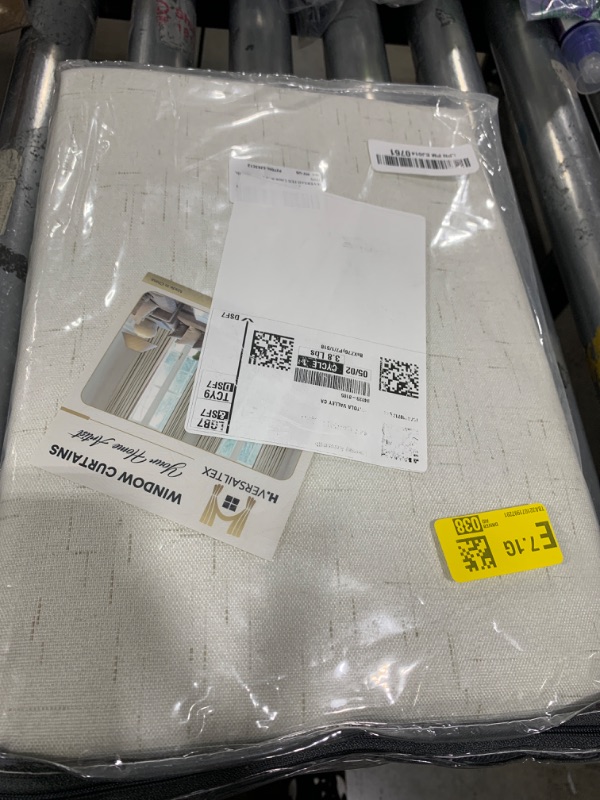 Photo 1 of H.VERSAILTEX Blackout Room Darkening Thermal Insulated Grommet Window Curtains for Living Room,Grommet Top,Ivory/Cream Pattern,52x63-inch, Sold by 2 Panels