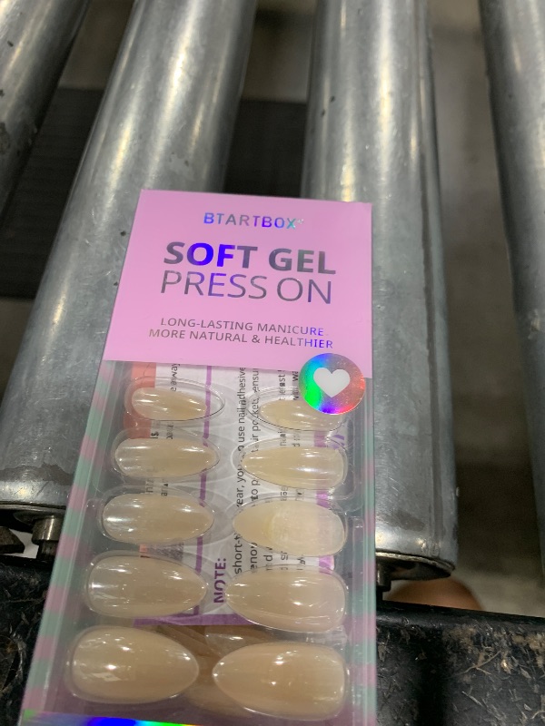 Photo 1 of BTArtbox Press On Nails Medium Almond - Press on Nails Chrome Nails, Light Weight & Fit Perfectly Fake Nail with Nail Glue, Nude Glue On Nails in 15 Sizes, Glazed Donut