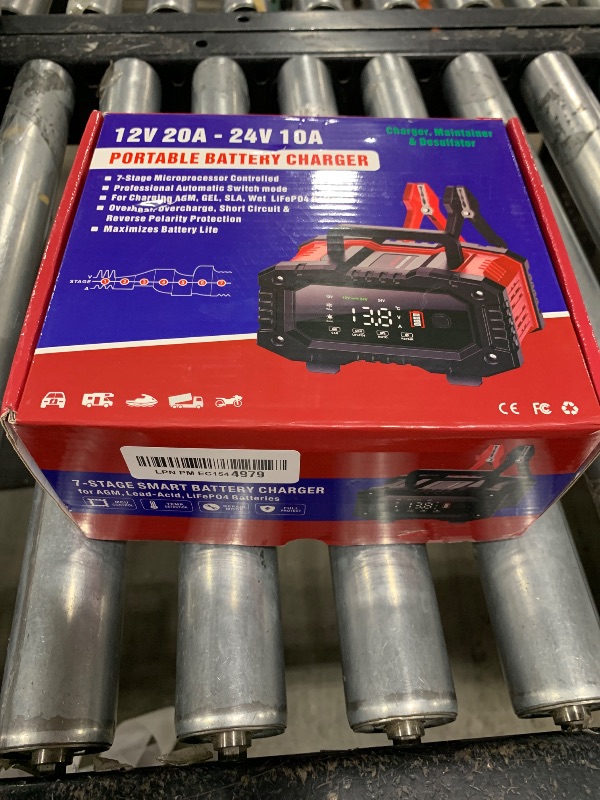 Photo 1 of YONHAN Battery Charger 0-20A 12V/24V LiFePO4 Lead Acid Fully Automatic Battery Maintainer, Car Battery Trickle Charger Automotive w/Battery Repair, Winter Mode, for AGM, STD, Gel, Deep Cycle Batteries