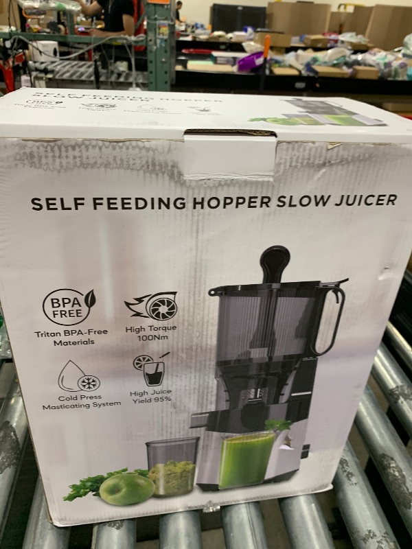 Photo 1 of Cold Press Juicer, 5.8" Extra Large Feed Chute Fit Whole Fruits & Vegetables, 350W Slow Masticating Juicer Machines, Easy to Clean, High Juice Yield?Silver?